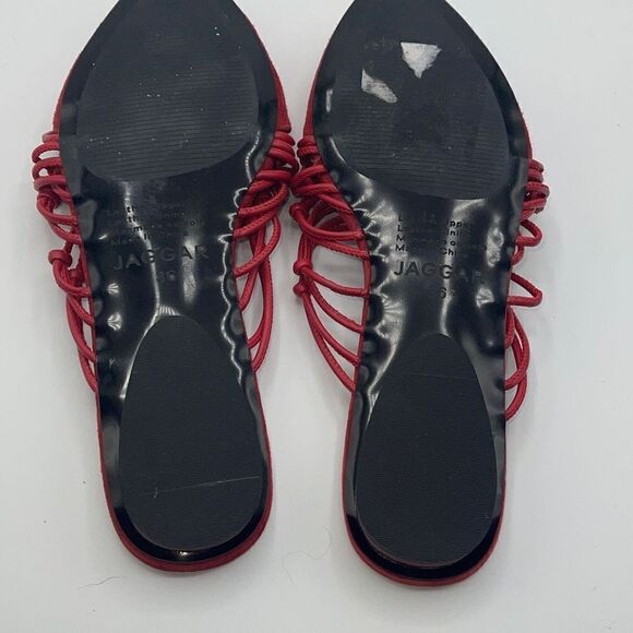 Jaggar Women's Suede Mules Flats Slip On Shoes Strappy Knotted Red Size 36 - Picture 12 of 13